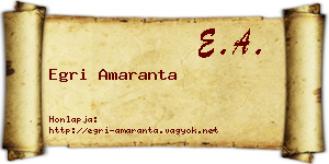 Egri Amaranta névjegykártya
